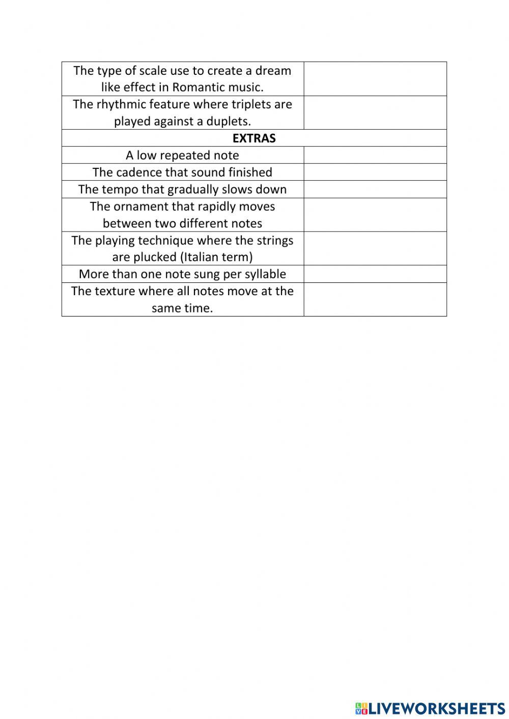 Higher music prelim revision