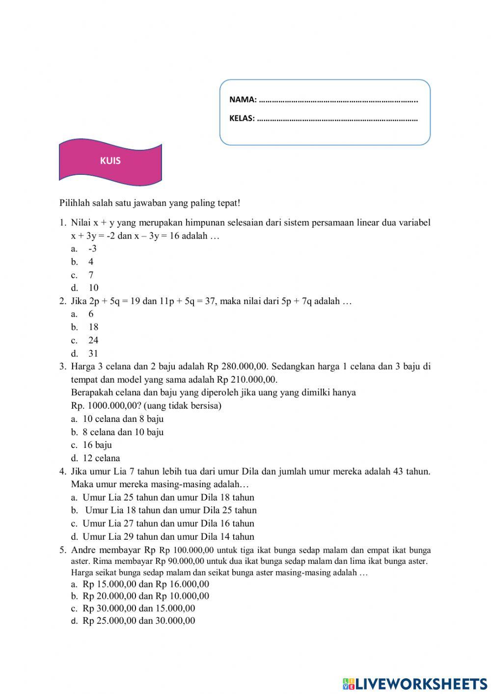 Kuis Metode Gabungan