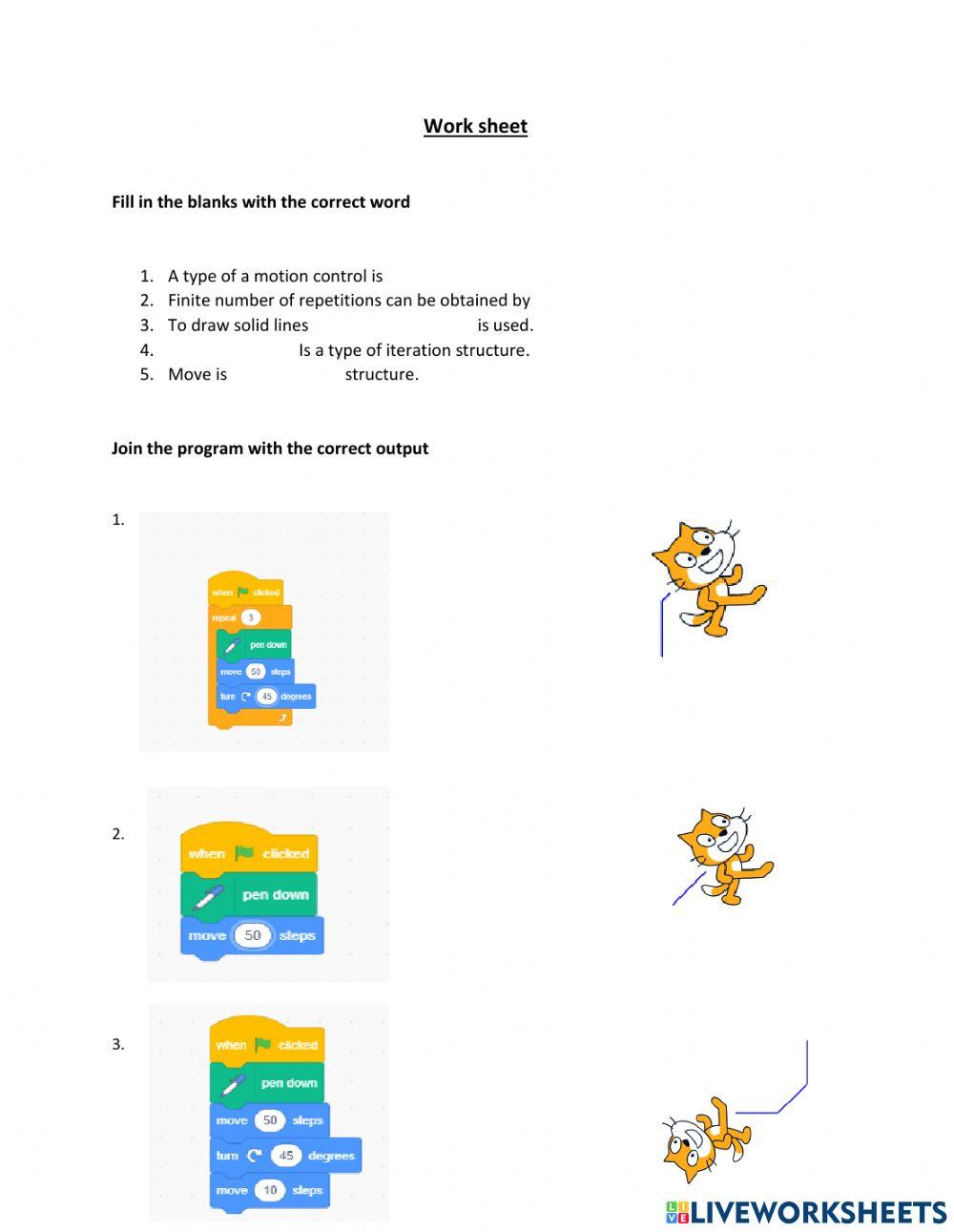 Scratch online activity for 9 | Live Worksheets