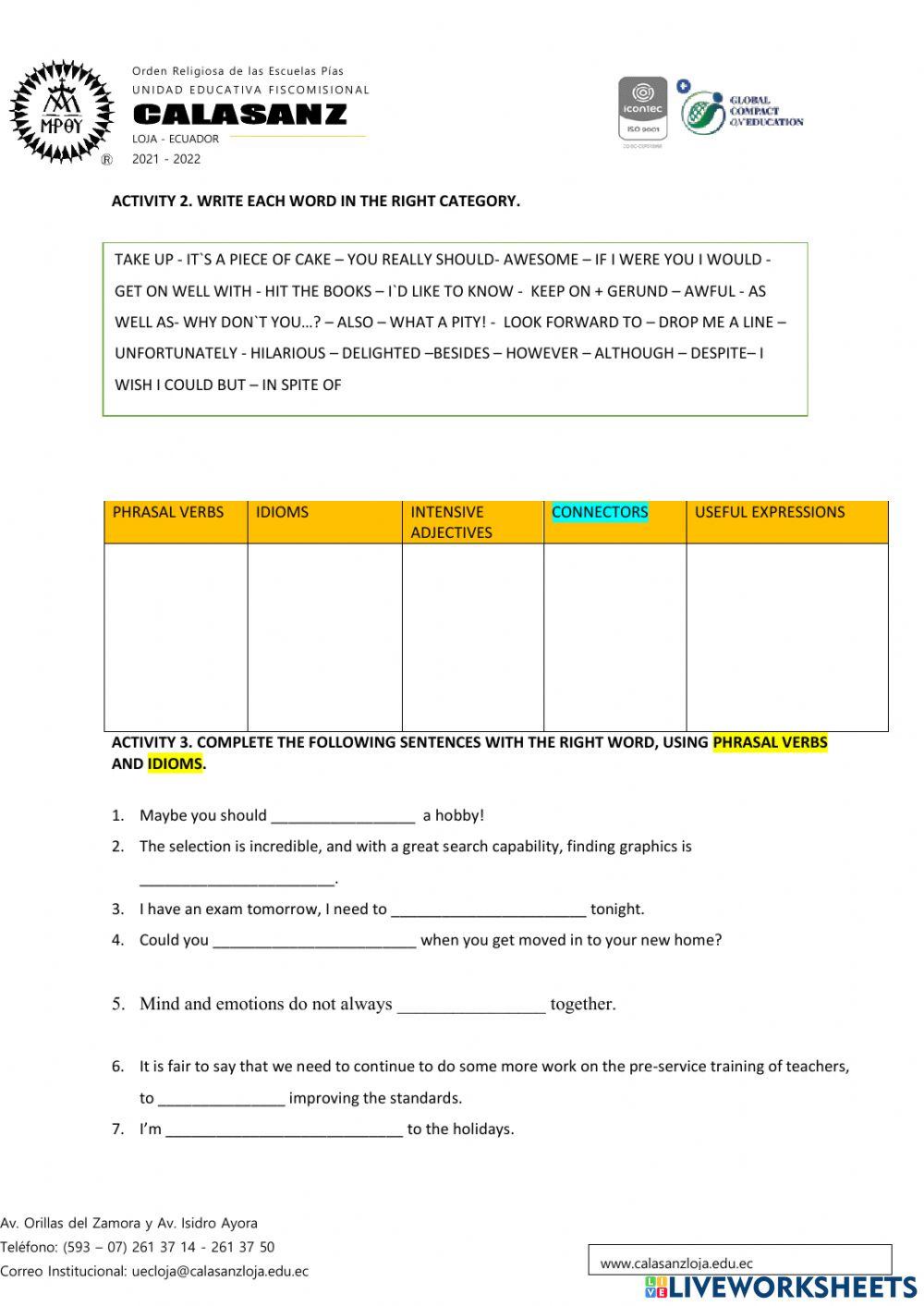Vocabulary for an informal email