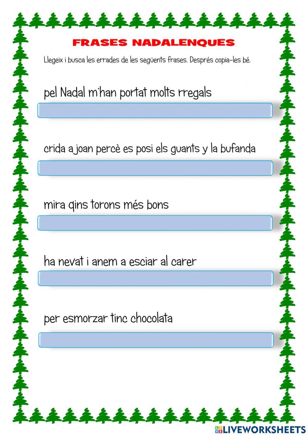 Correcció d'errors - Frases nadalenques