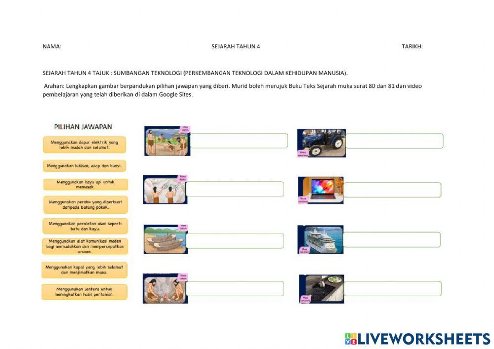 Latihan pengukuhan sejarah tahun 4