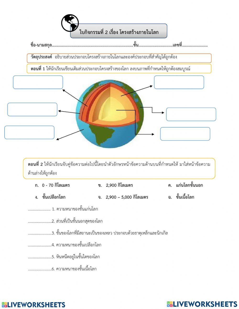 โครงสร้างภายในโลก