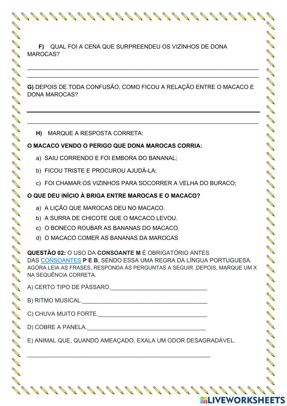 Avaliação de português