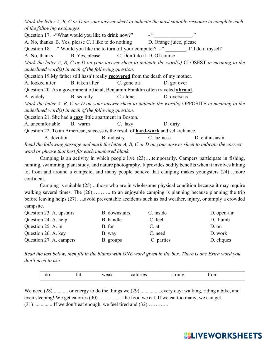 First term mock test