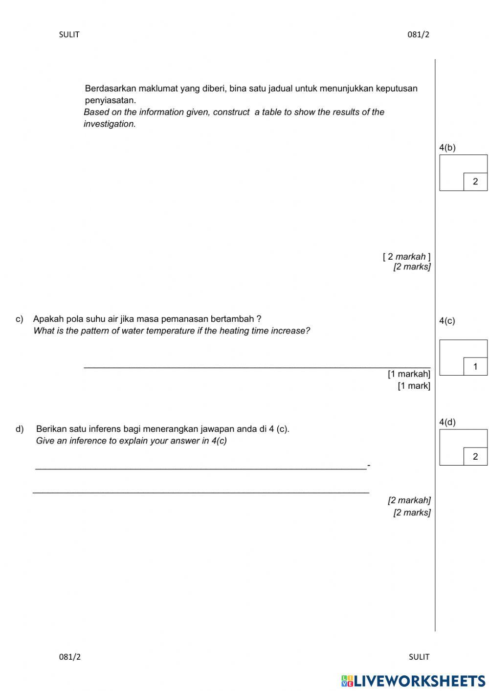 Pembetulan pentaksiran sains kertas 2
