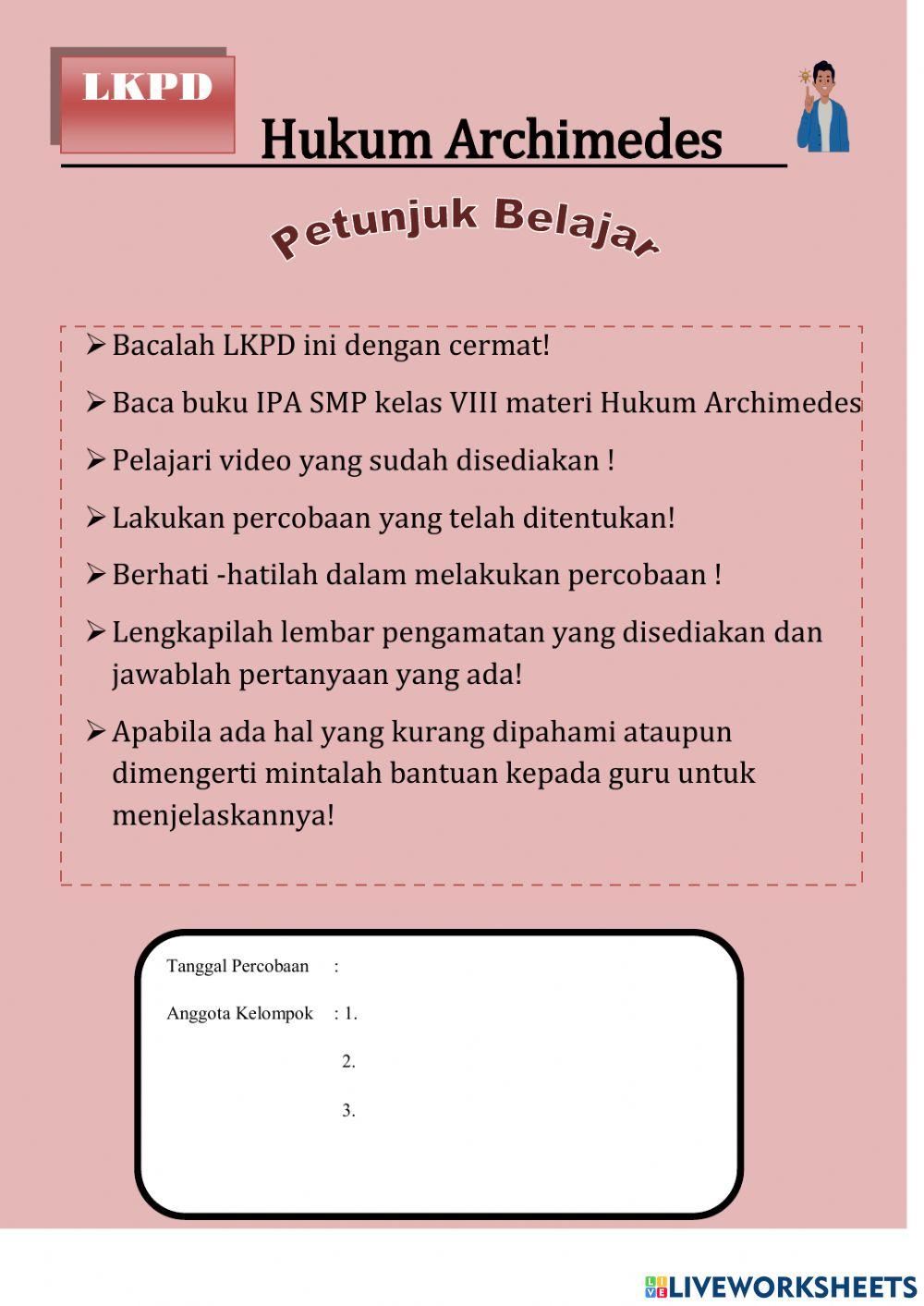 LKPD Hukum Archimedes