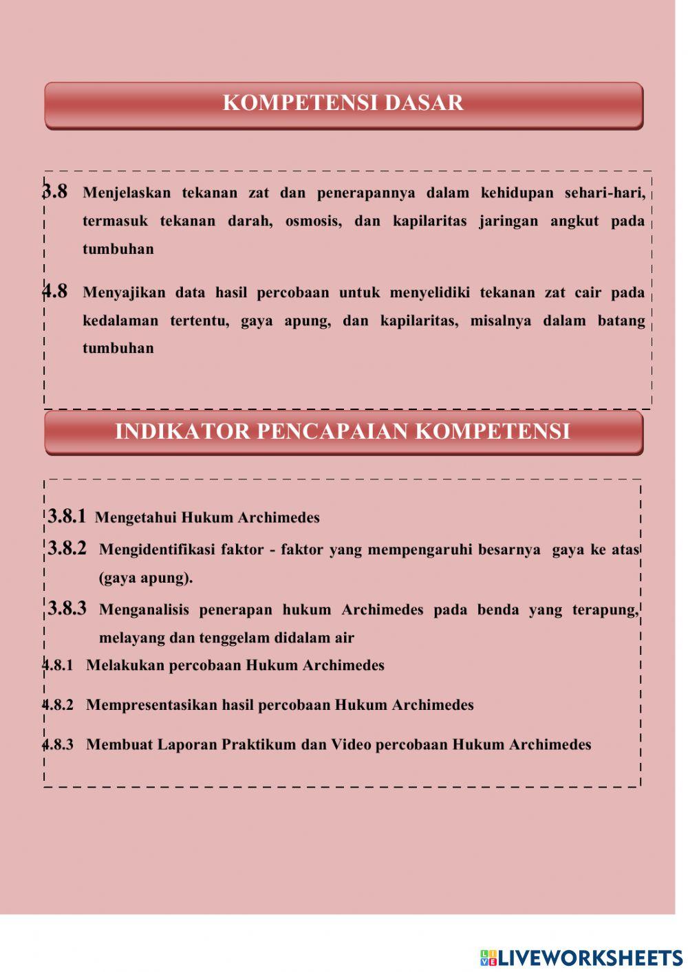 LKPD Hukum Archimedes