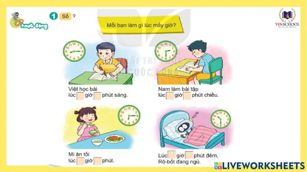 Toán Ngày giờ tiết 2