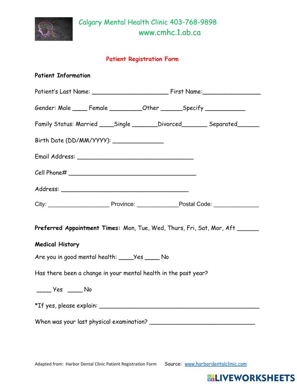Medical Registration Form