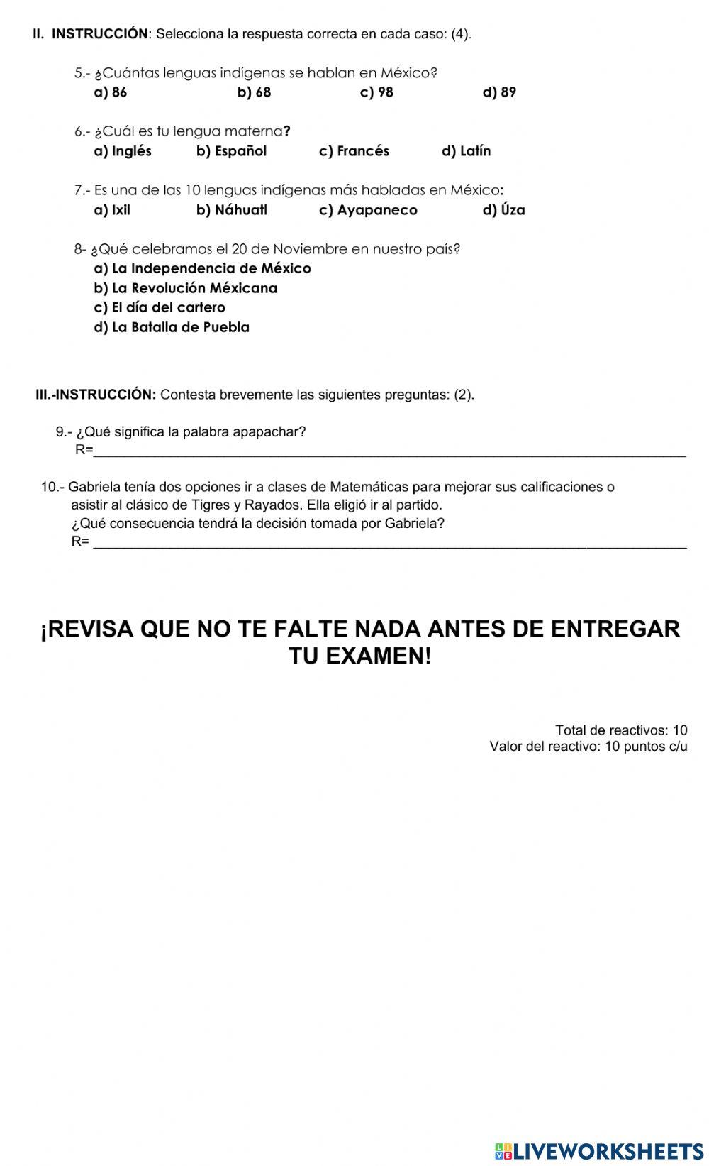 Evaluación mensual FOCYE