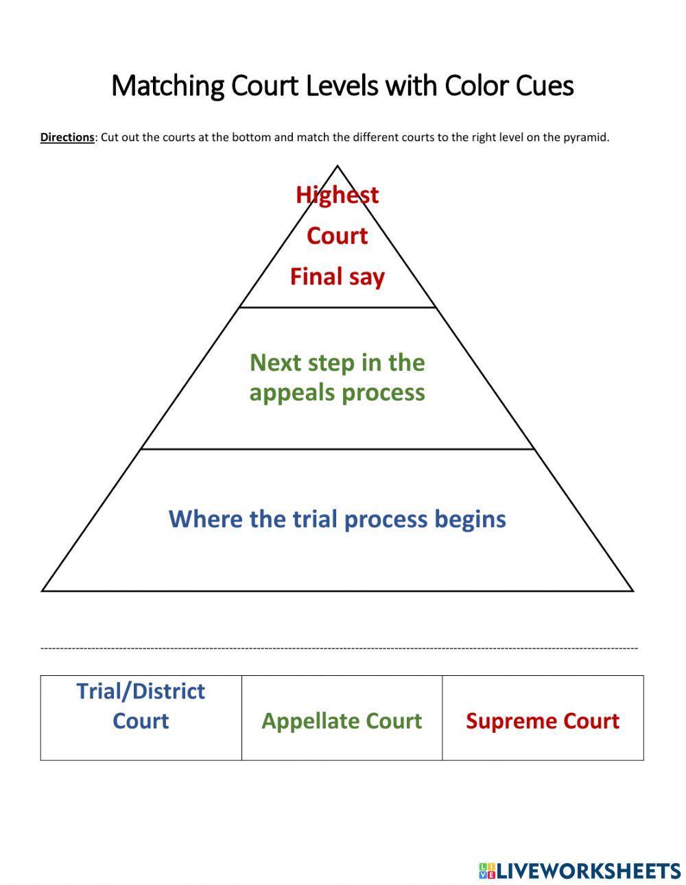 Unit 5B Matching Court Levels with Color Cues