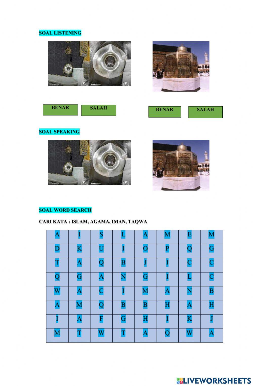 LKPD soal Agama Islam