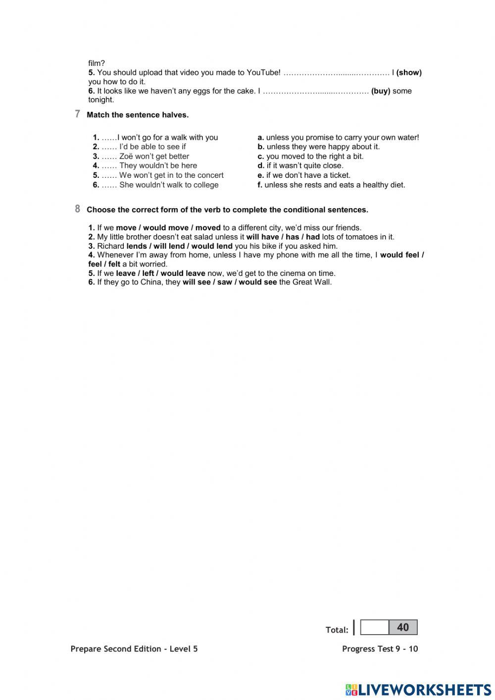 TEENS 9 Progress Test 9-10