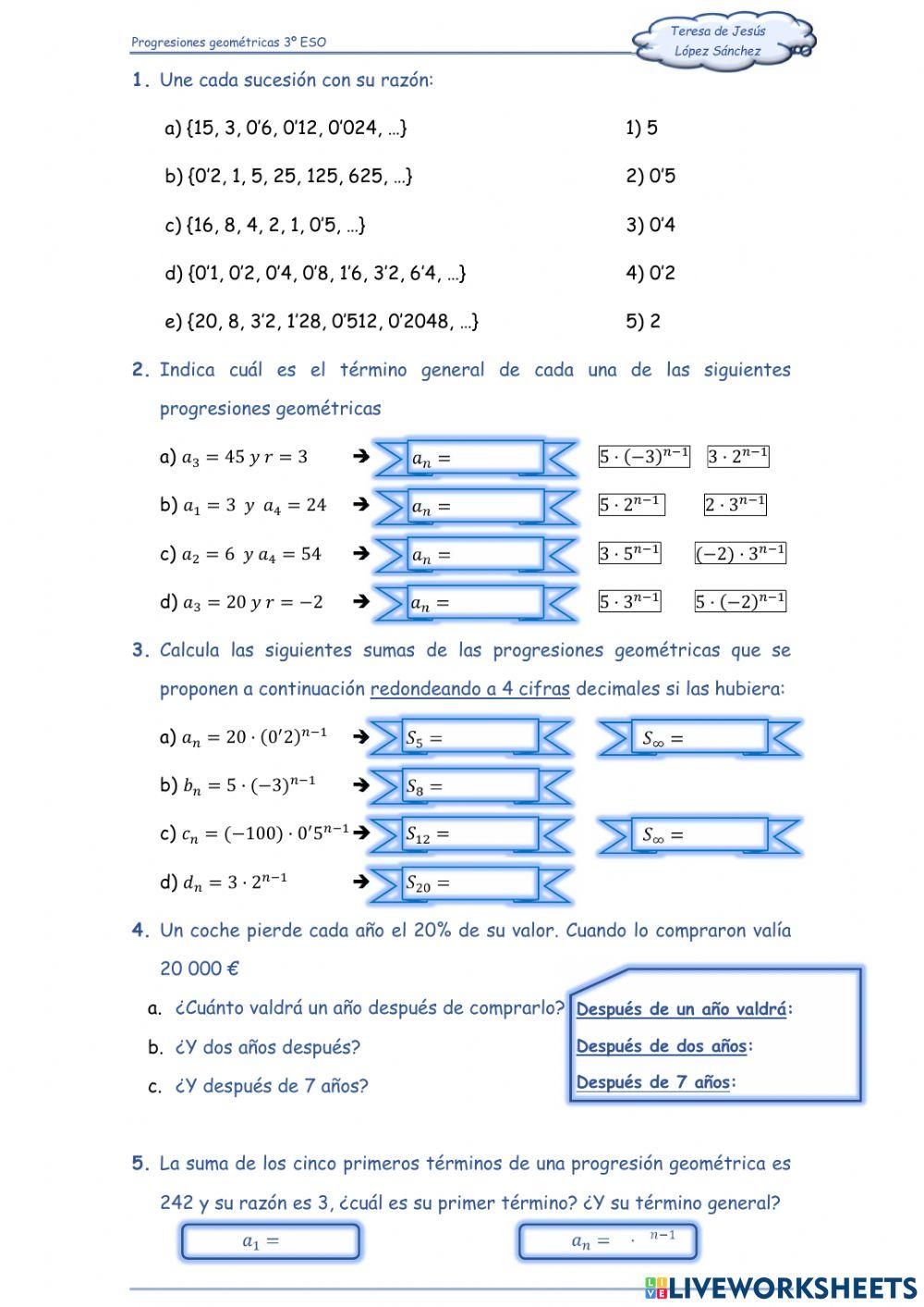 Unidad 4-Progresiones geométricas-3º ESO