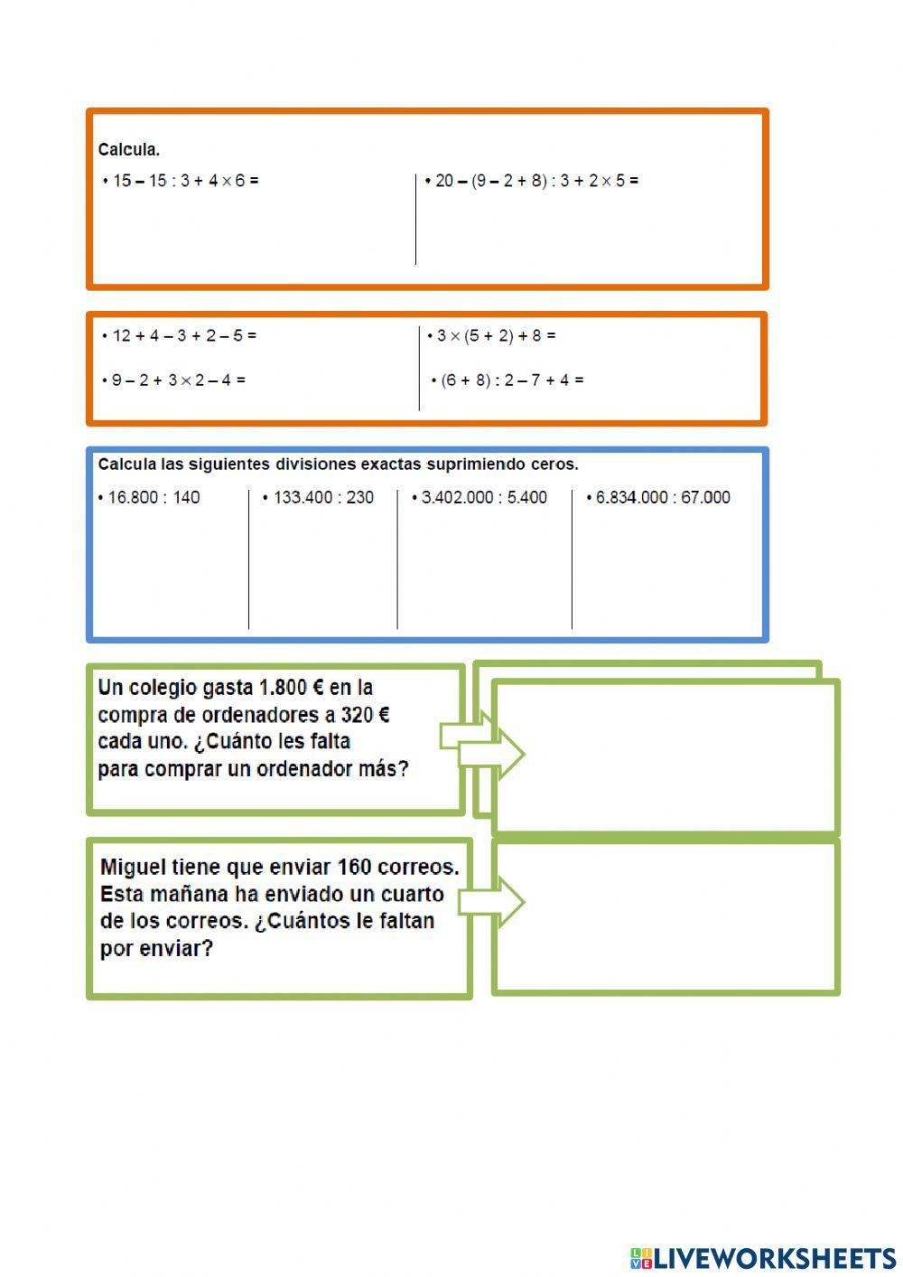 Divisiones una y dos cifras