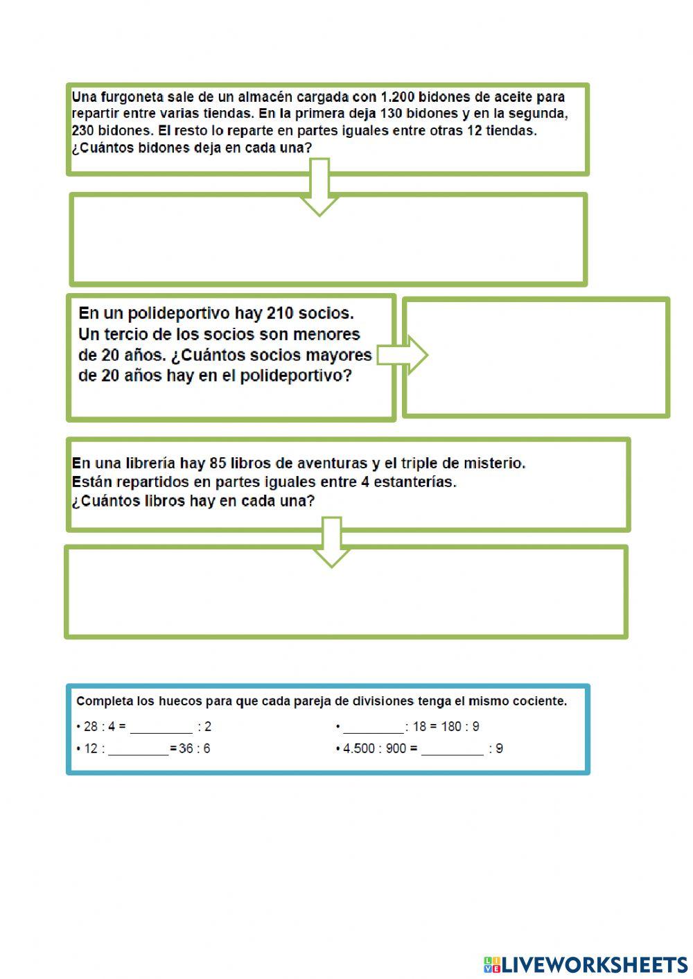 Divisiones una y dos cifras