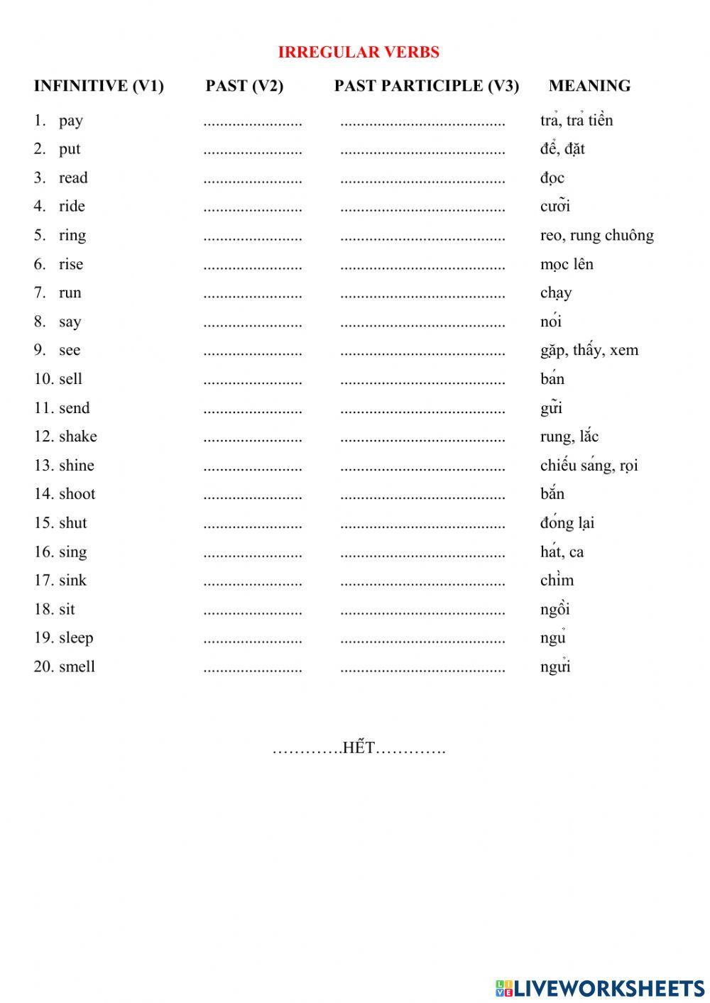 Irregular Verbs 4