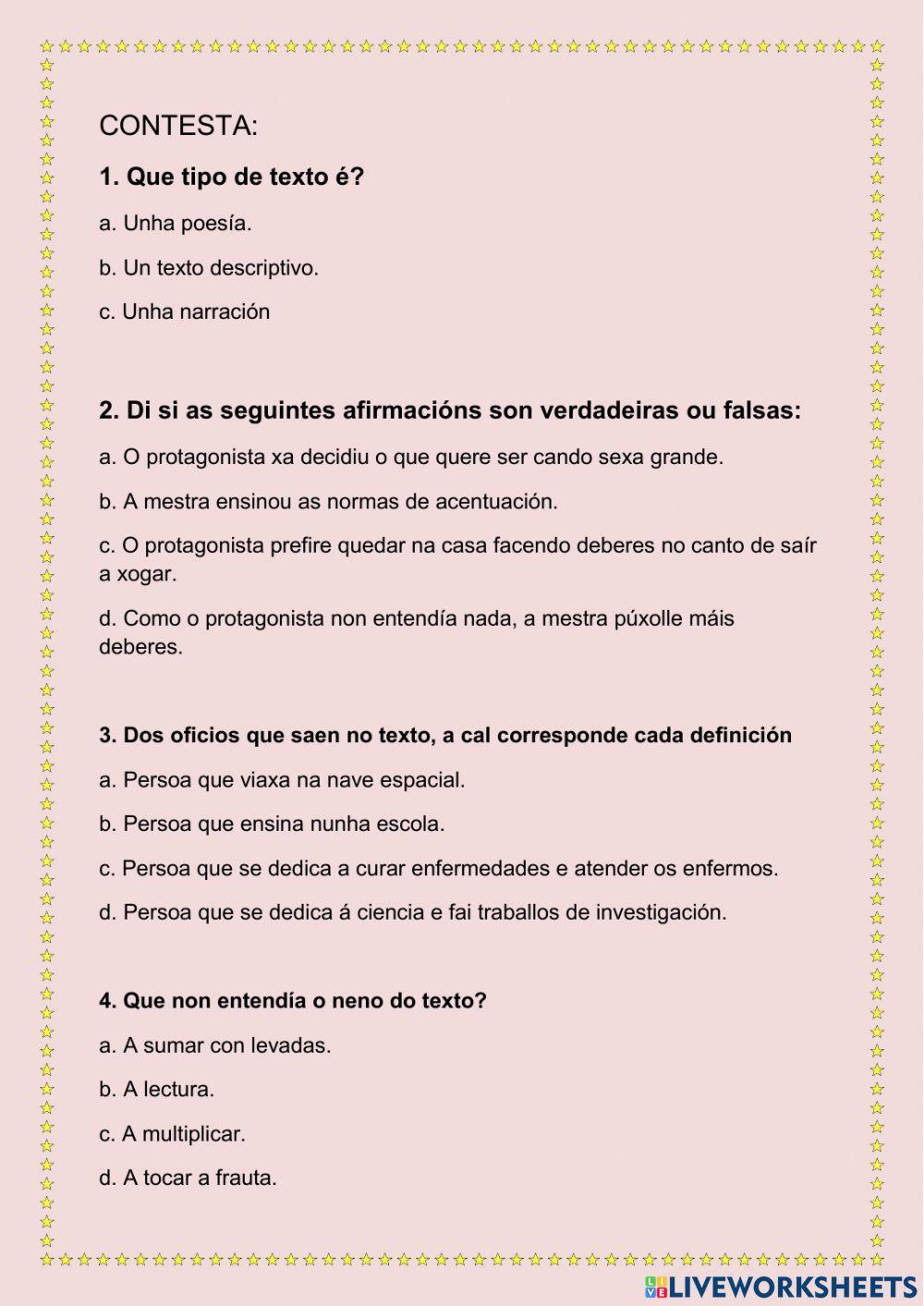 O traballo de estudante