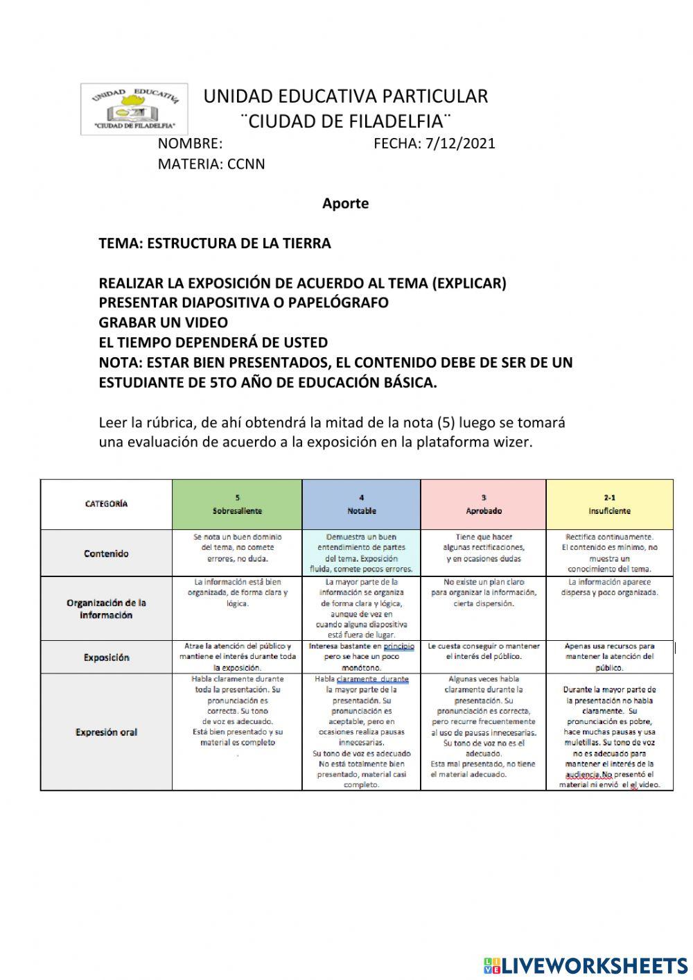 Estructura de la tierra