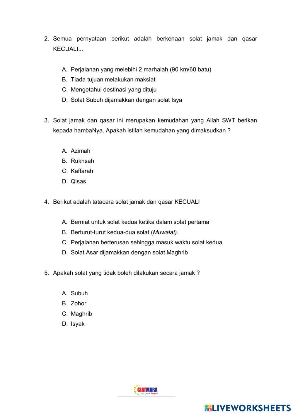 Solat jamak dan qasar