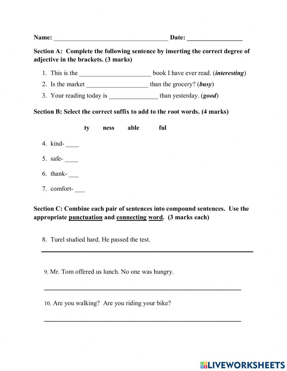 Language Arts Assessment 4 OLG6