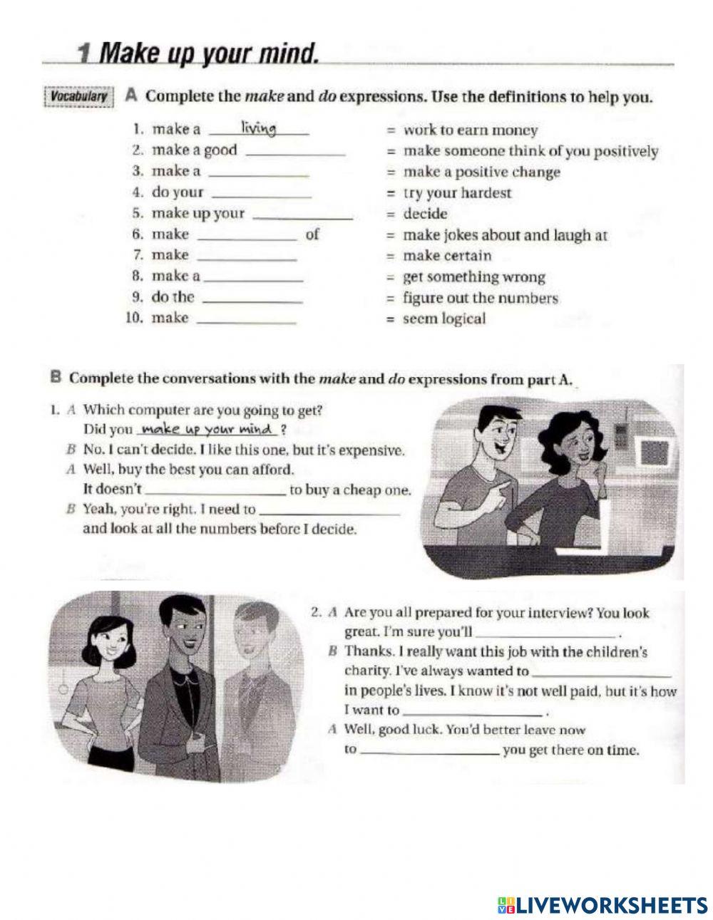 Do and make vocabulary