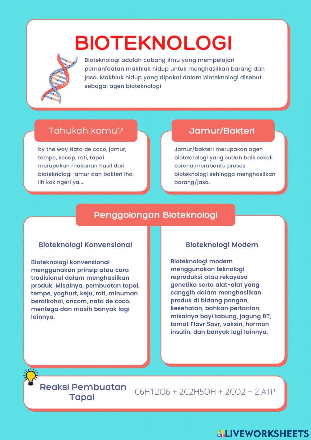Bioteknologi worksheet
