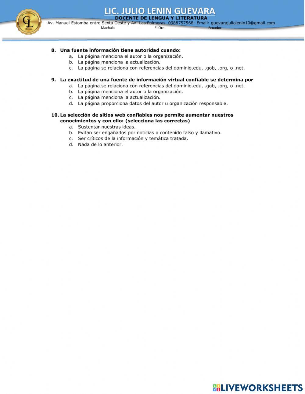 La confiabilidad de los sitios web