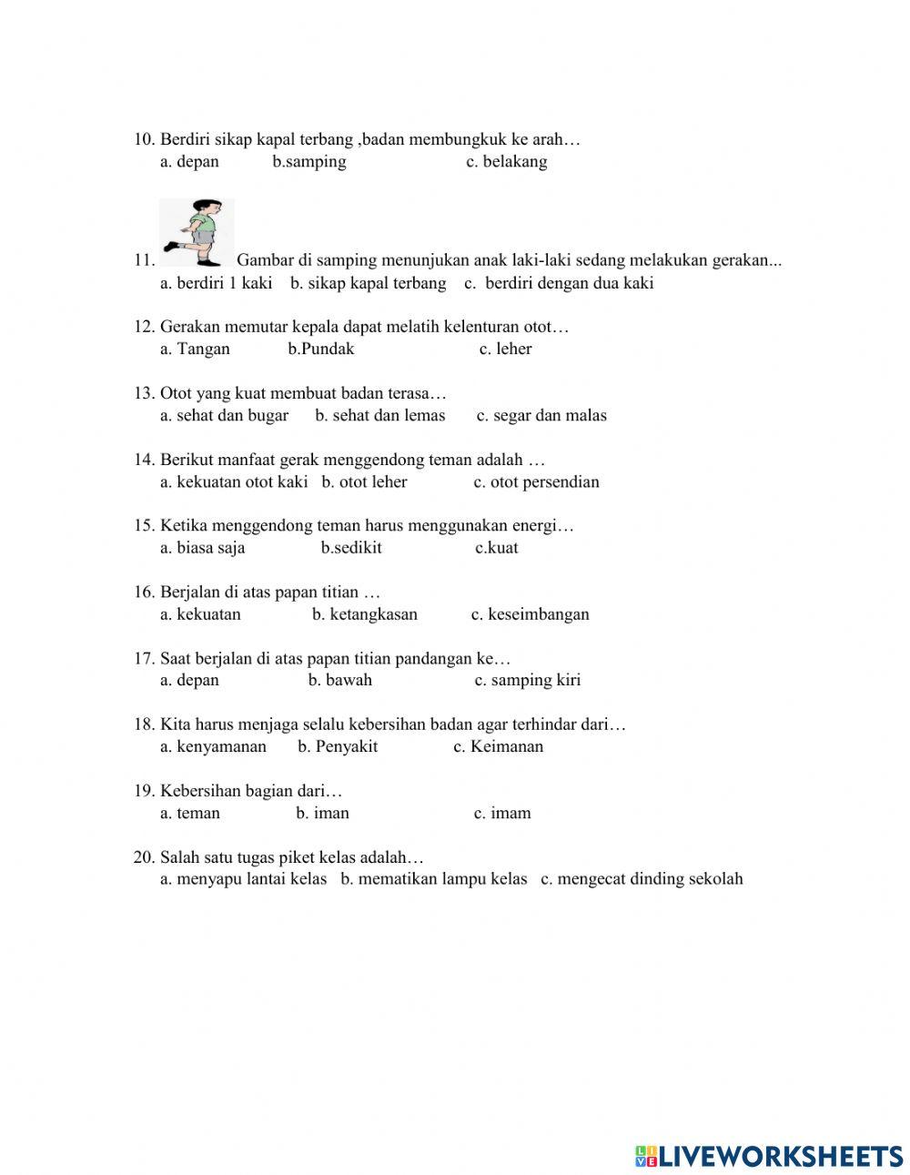 Latihan soal uas pjok