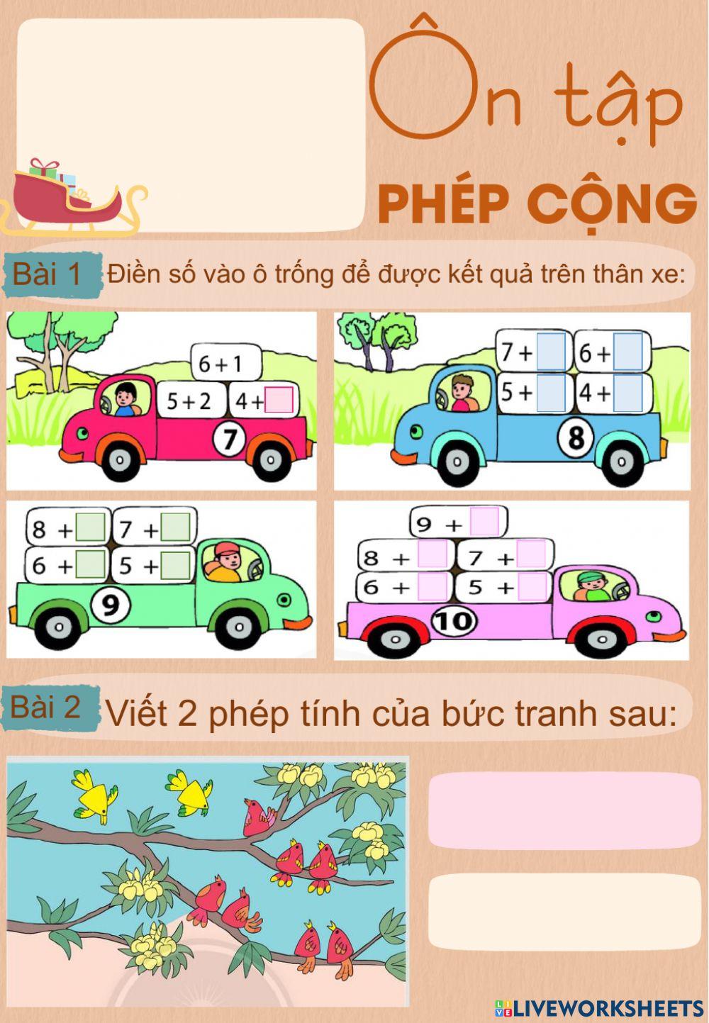 TOÁN: ÔN TẬP PHÉP CỘNG (Cộng thêm)