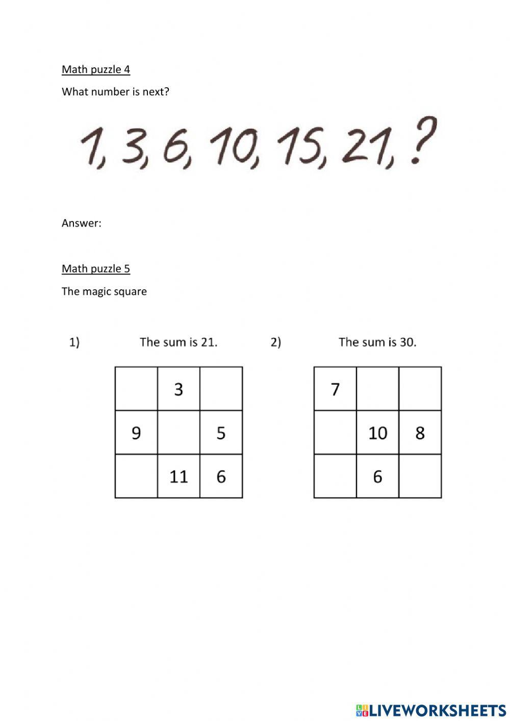 Math puzzle
