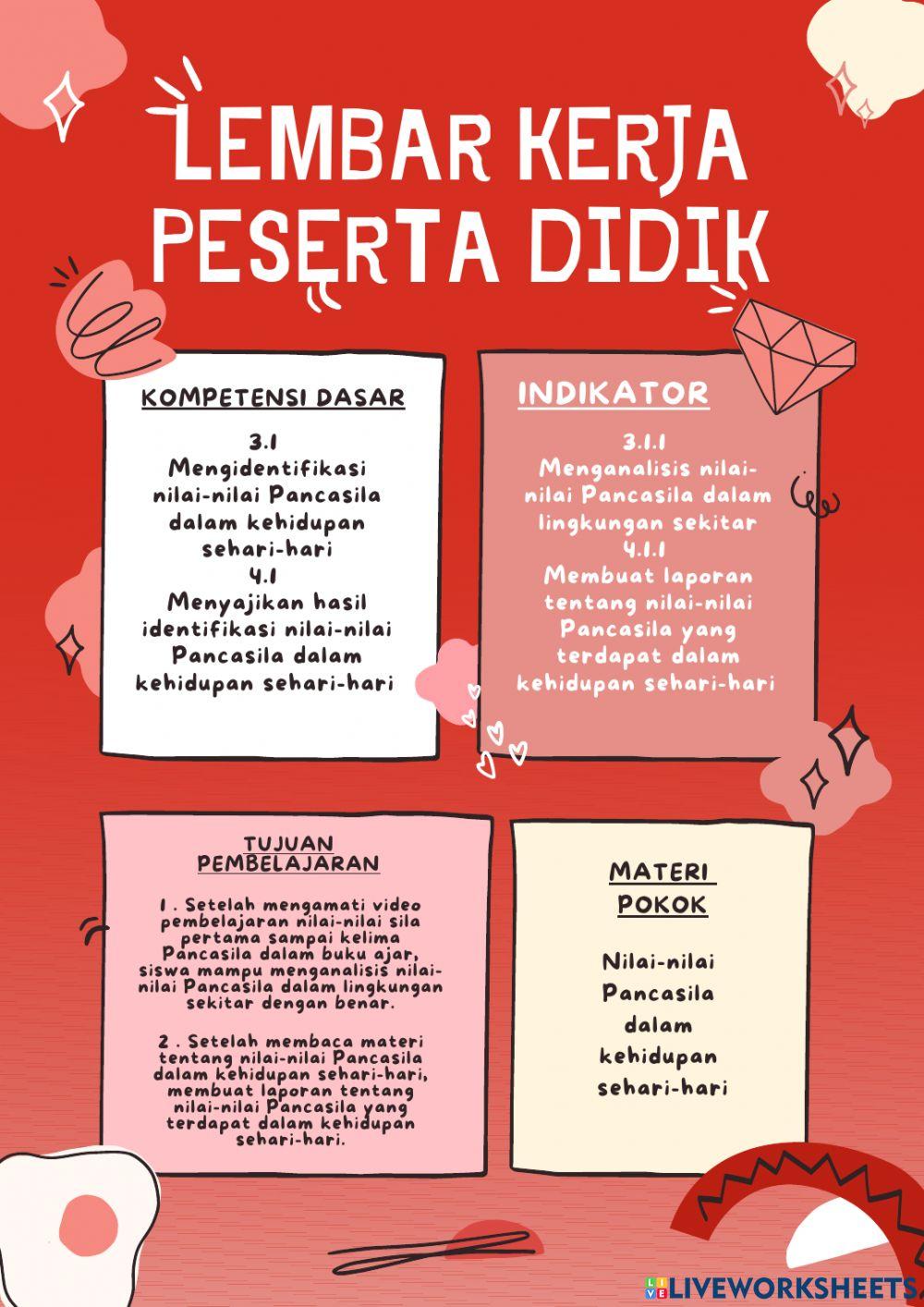 Lkpd nilai-nilai pancasila