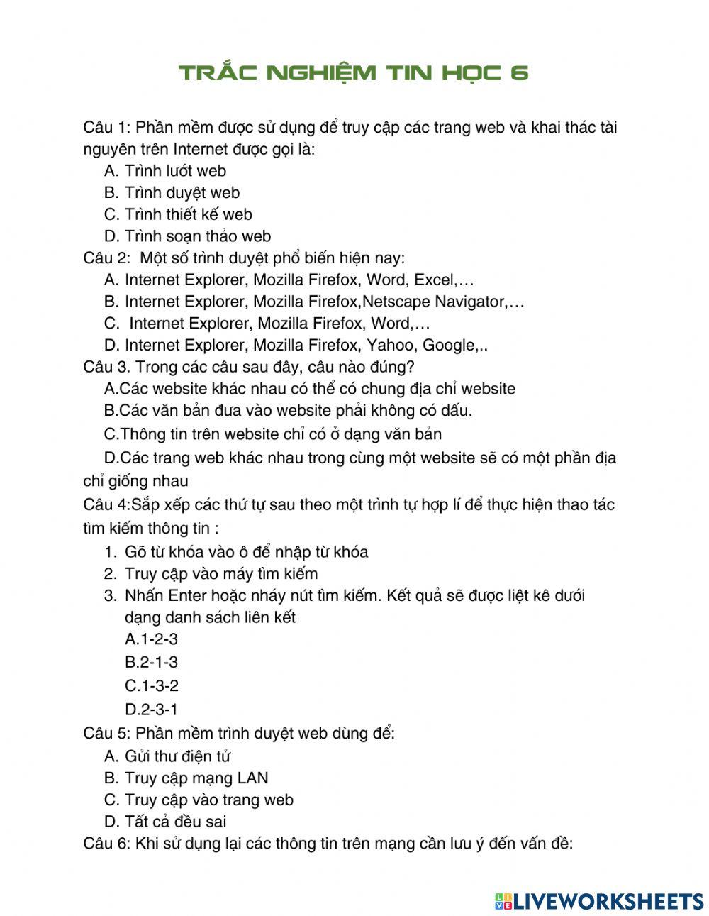 Truy cập mạng internet