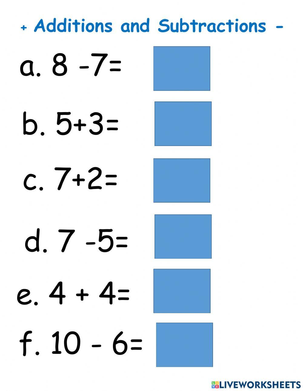 Additions and subtractions