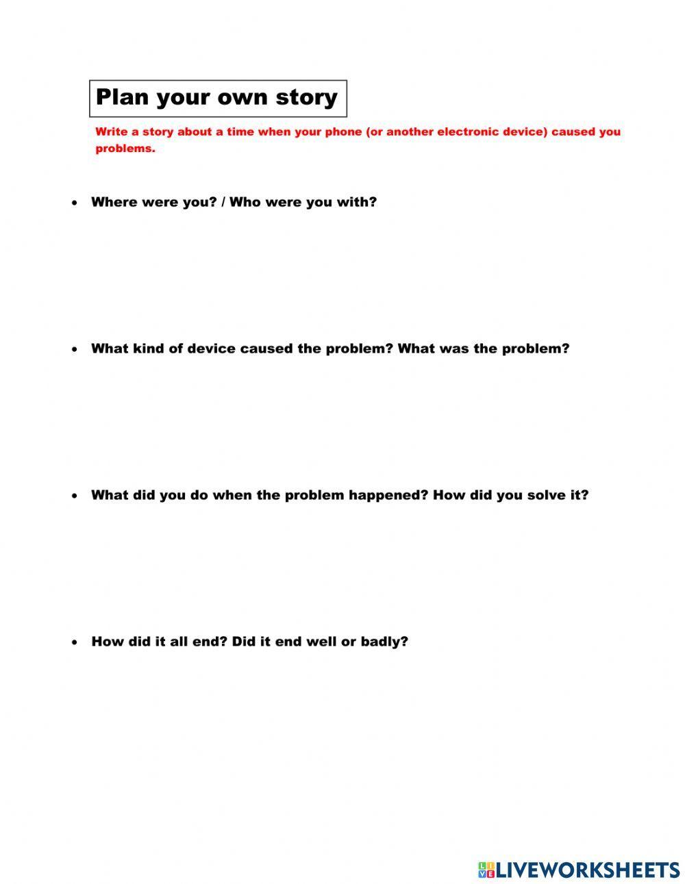 101-plan-your-own-story-online-exercise-for-live-worksheets
