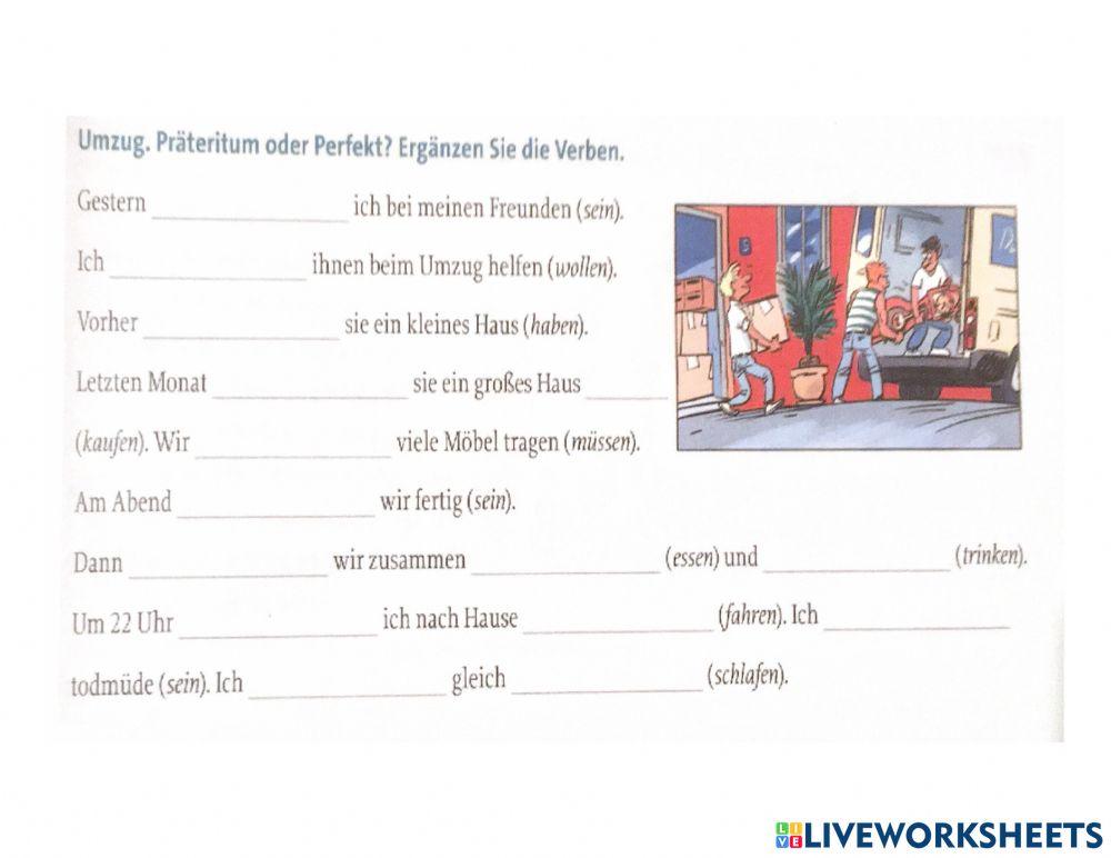 Präsens Präteritum Perfekt übungen Pdf www.liveworksheets.com