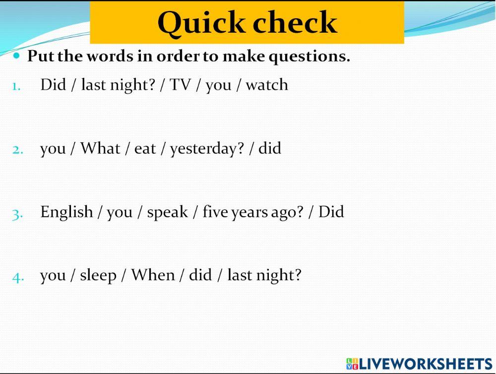 What did you do yesterday?