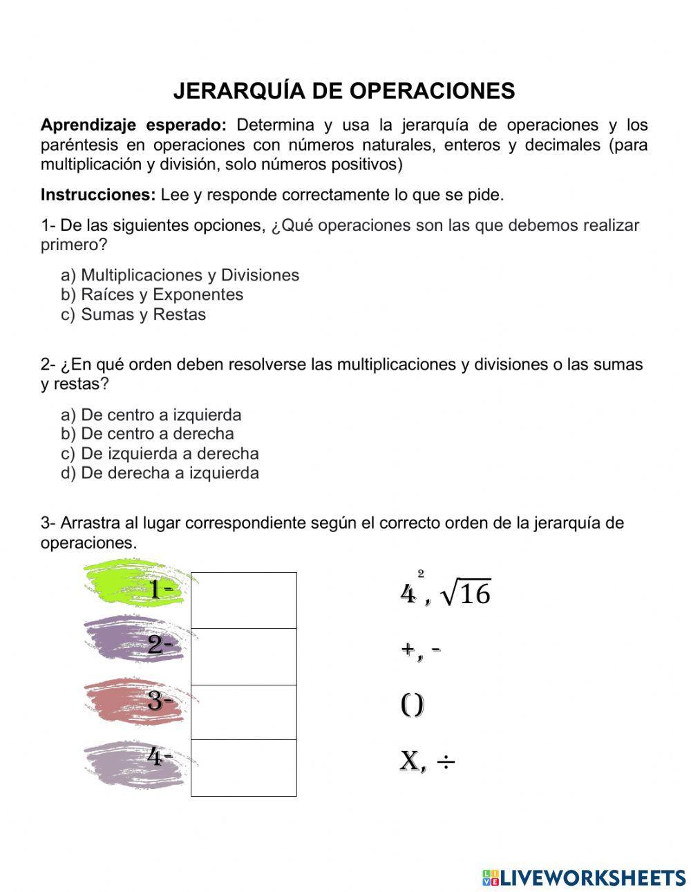 Jerarquía de operaciones