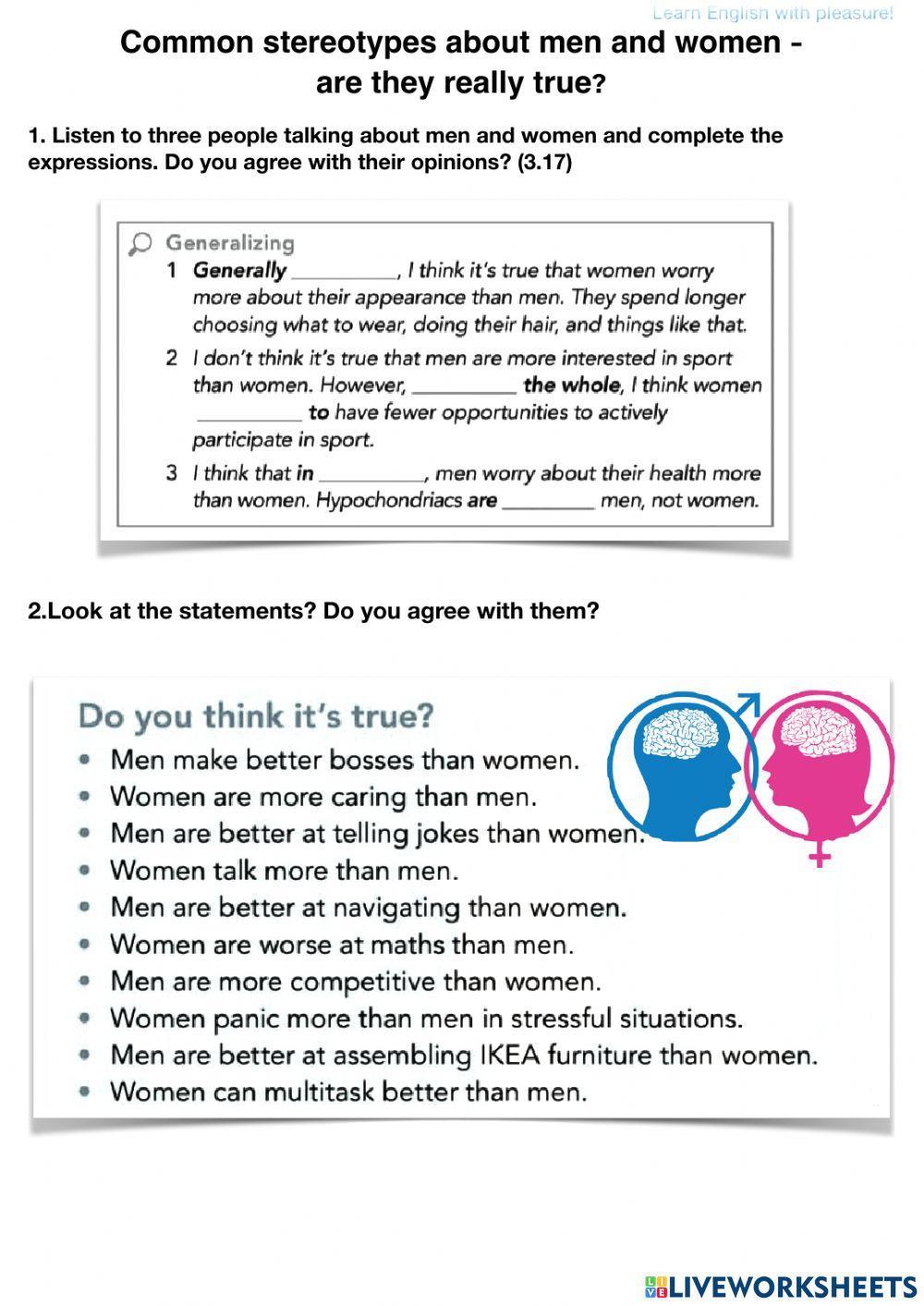 Men and women stereotypes