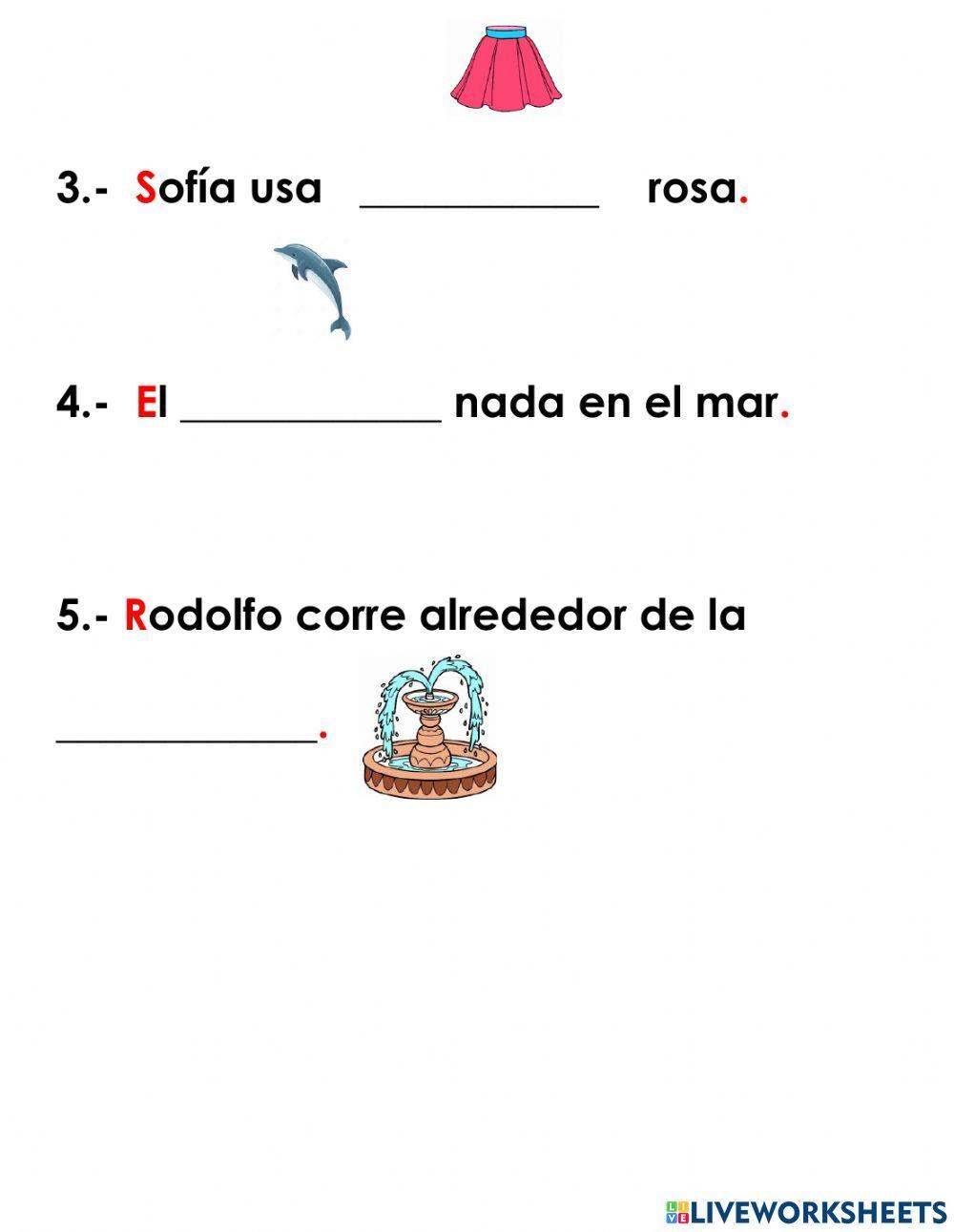 Actividad 6 formar oraciones con palabras con f