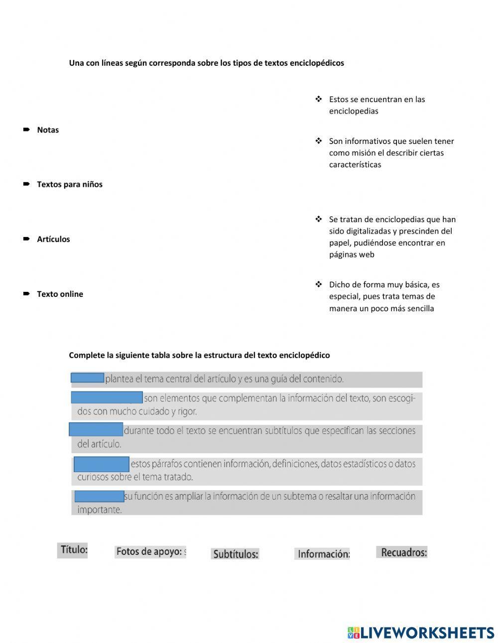 El texto enciclopedico