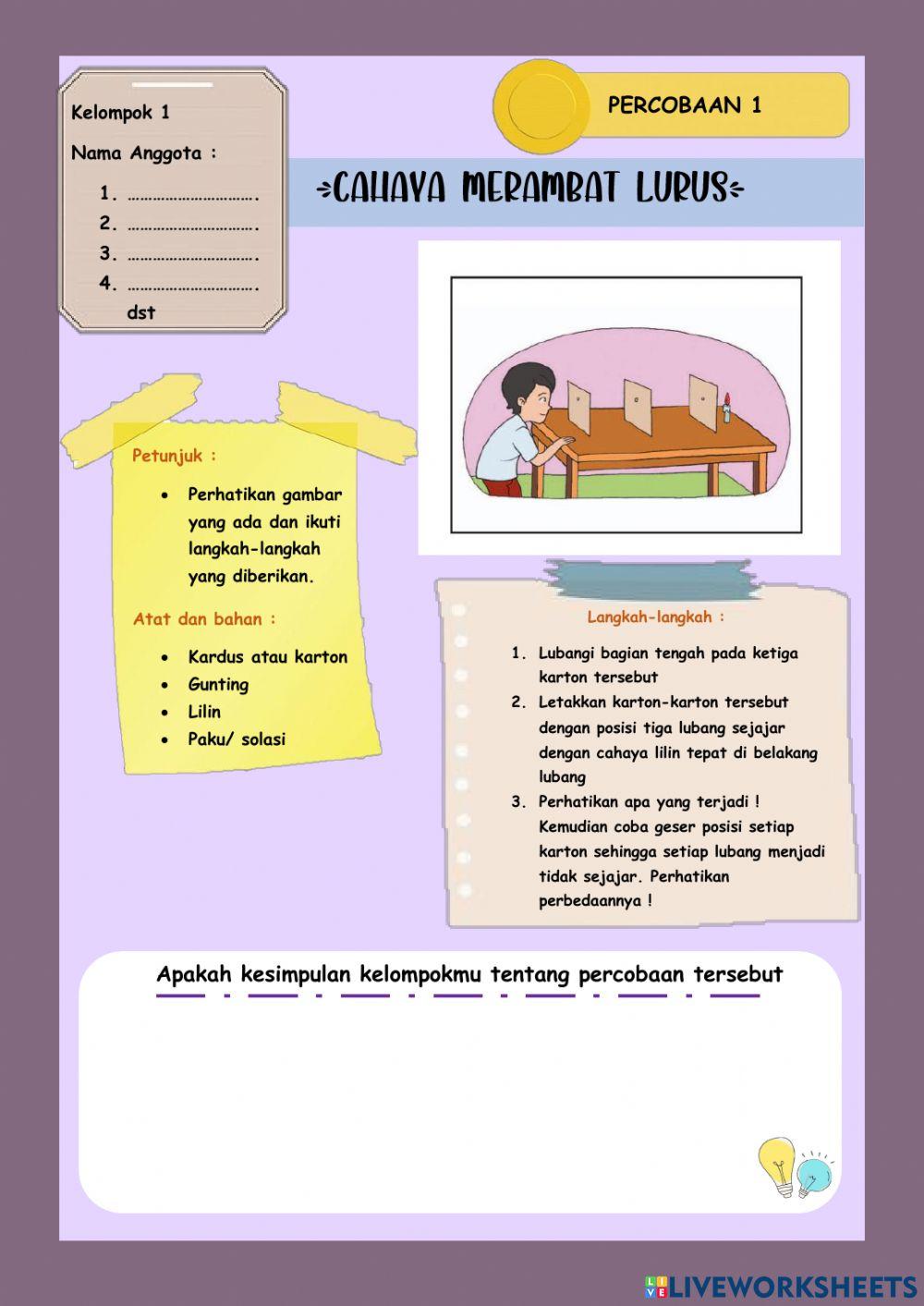 Lkpd ipa sd sifat-sifat cahaya