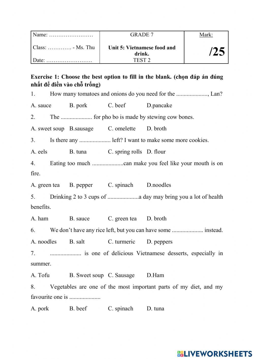 English 7 unit 5 test 2