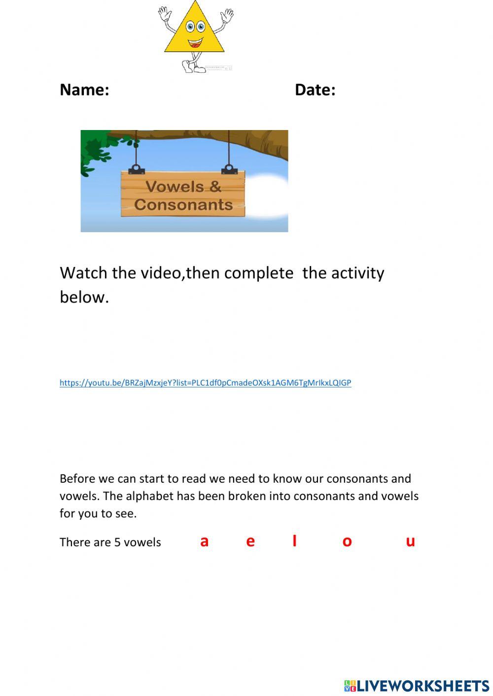 Vowels and Consonants