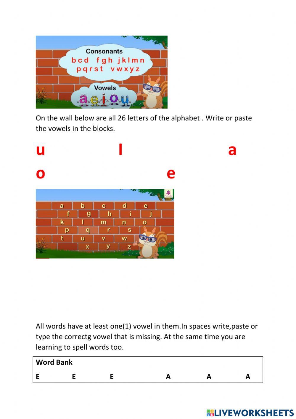 Vowels and Consonants