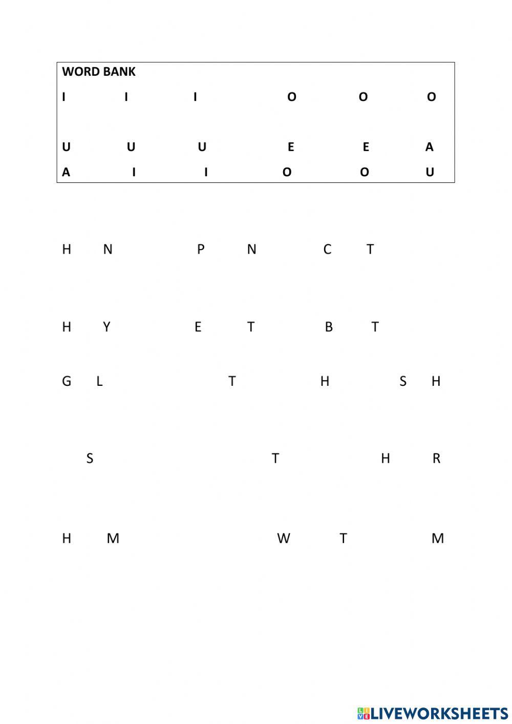 Vowels and Consonants