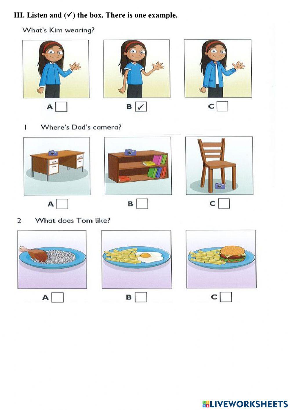 Phiếu bài tập starter 3