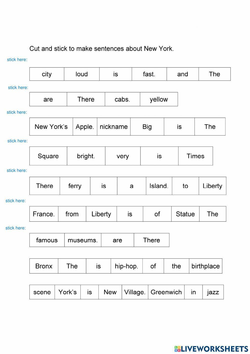 New York cut and stick