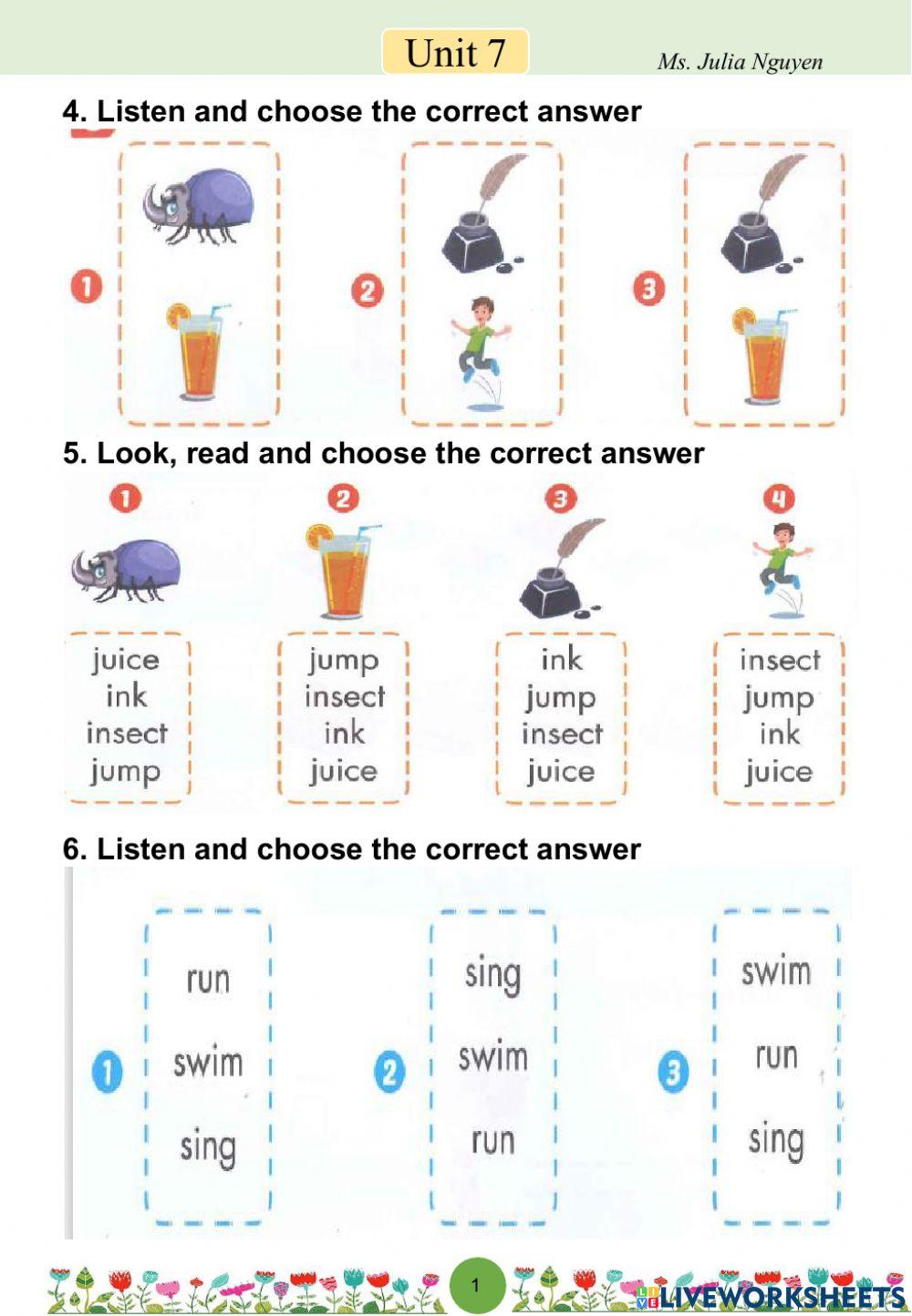 Grade 1. Unit 7. Lesson 1,2 ISS